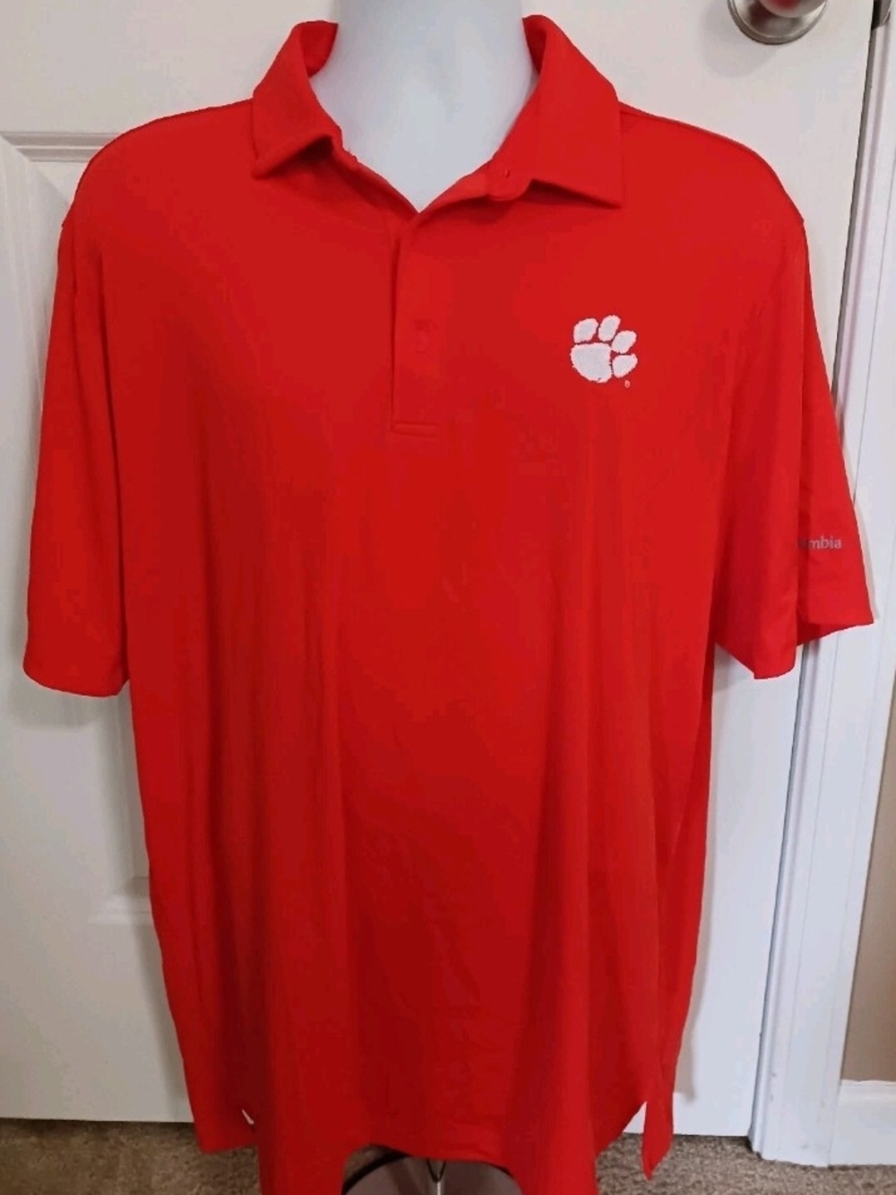 Clemson Tigers Men's XL Columbia Golf Orange Moisture-Wicking Polo Shirt NCAA